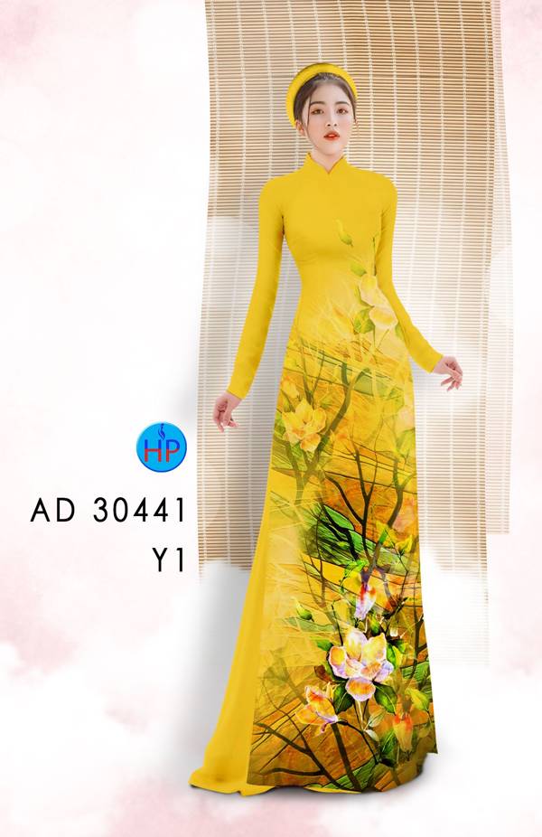 Vải Áo Dài Hoa In 3D AD 30441 10